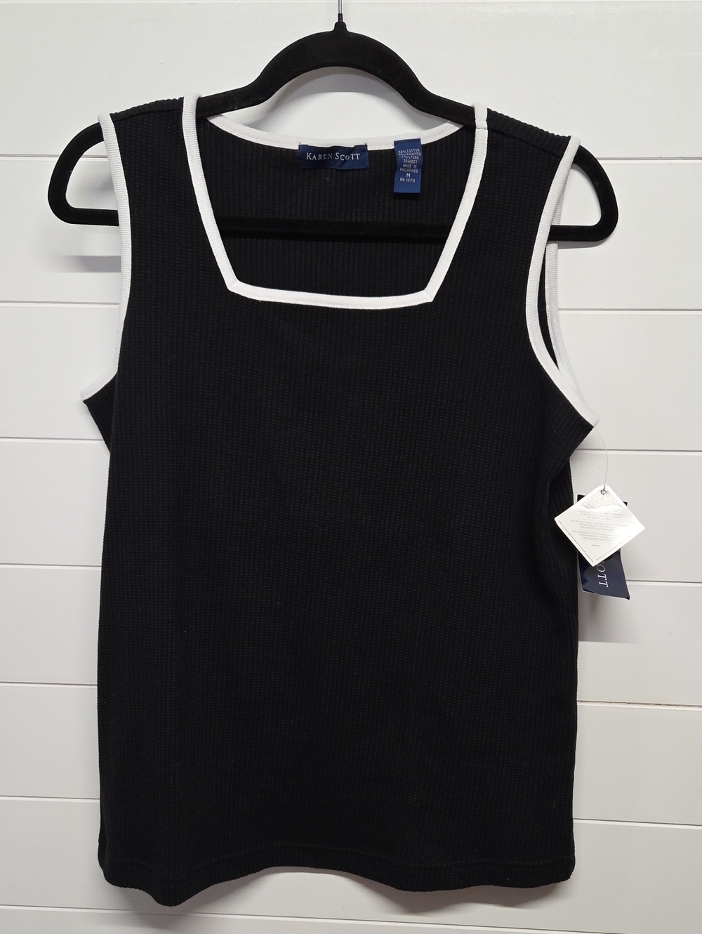 Karen Scott Thermal Tank Top Shirt Womens Size Med